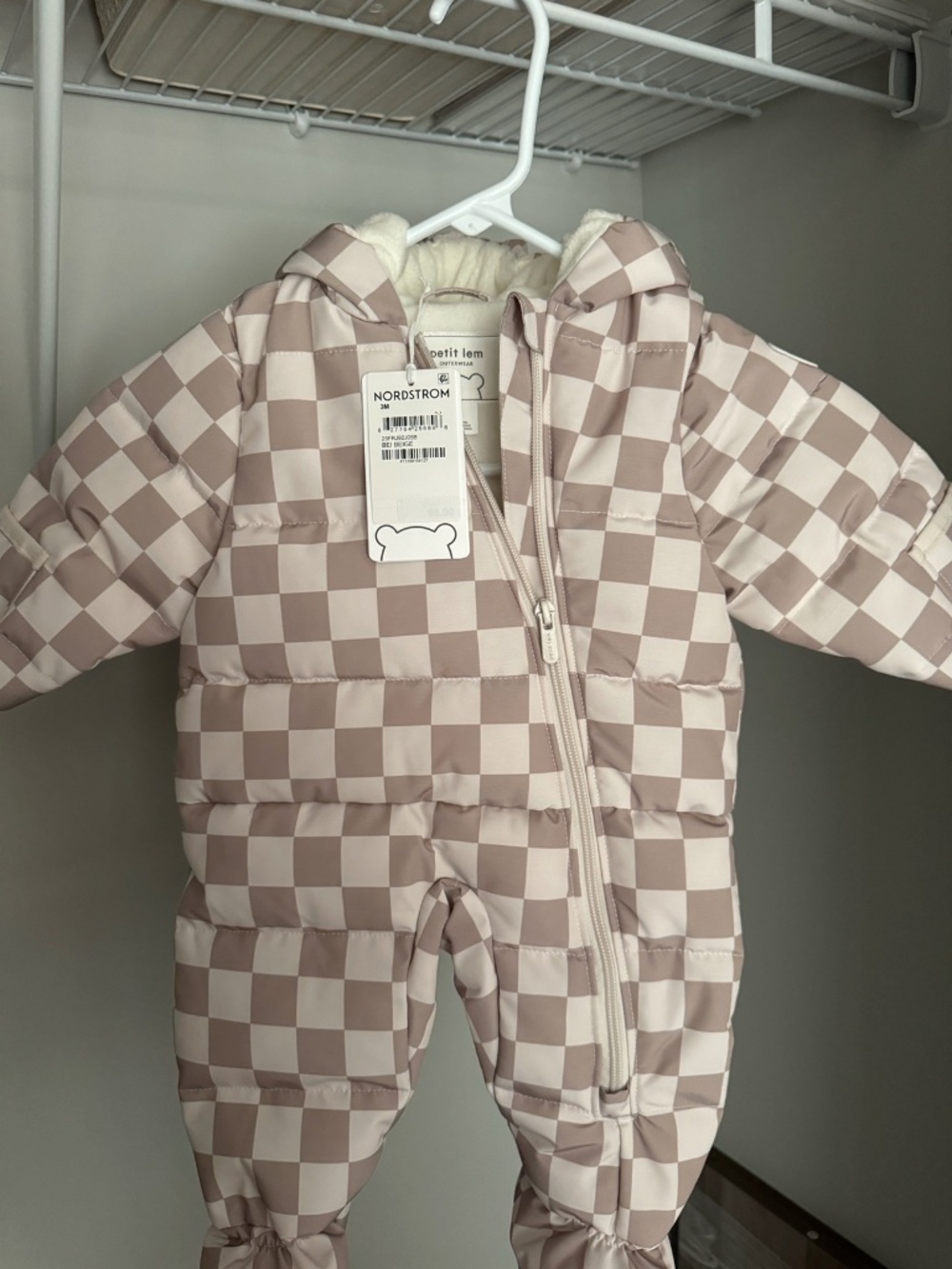 Checkerboard Hooded Snowsuit Petit Lem